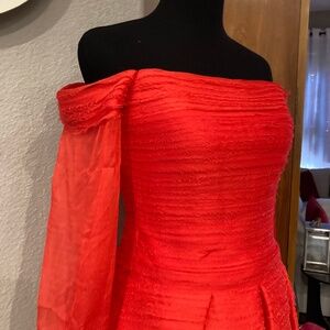 Marchesa Notte Dress Tea length Formal Red  Size 4